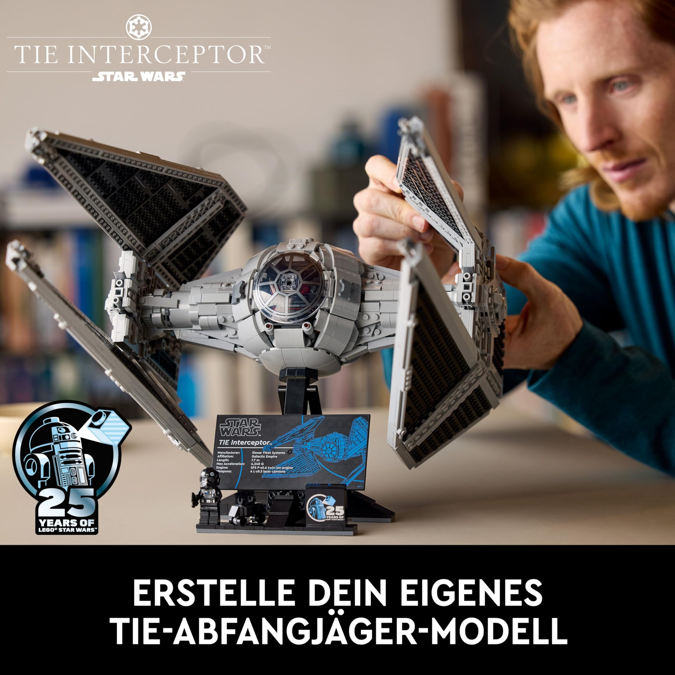 LEGO Star Wars TIE-Abfangjäger, kreatives Bauset aus der Ultimate Collector Series für Erwachsene, Modell eines Sternjägers Steinen, Geschenk für Fans, Sammlerstück, UCS-Set 75382