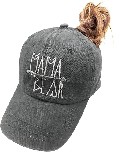 Gorra de béisbol con diseño de Mama Bear para mujer, estilo vintage