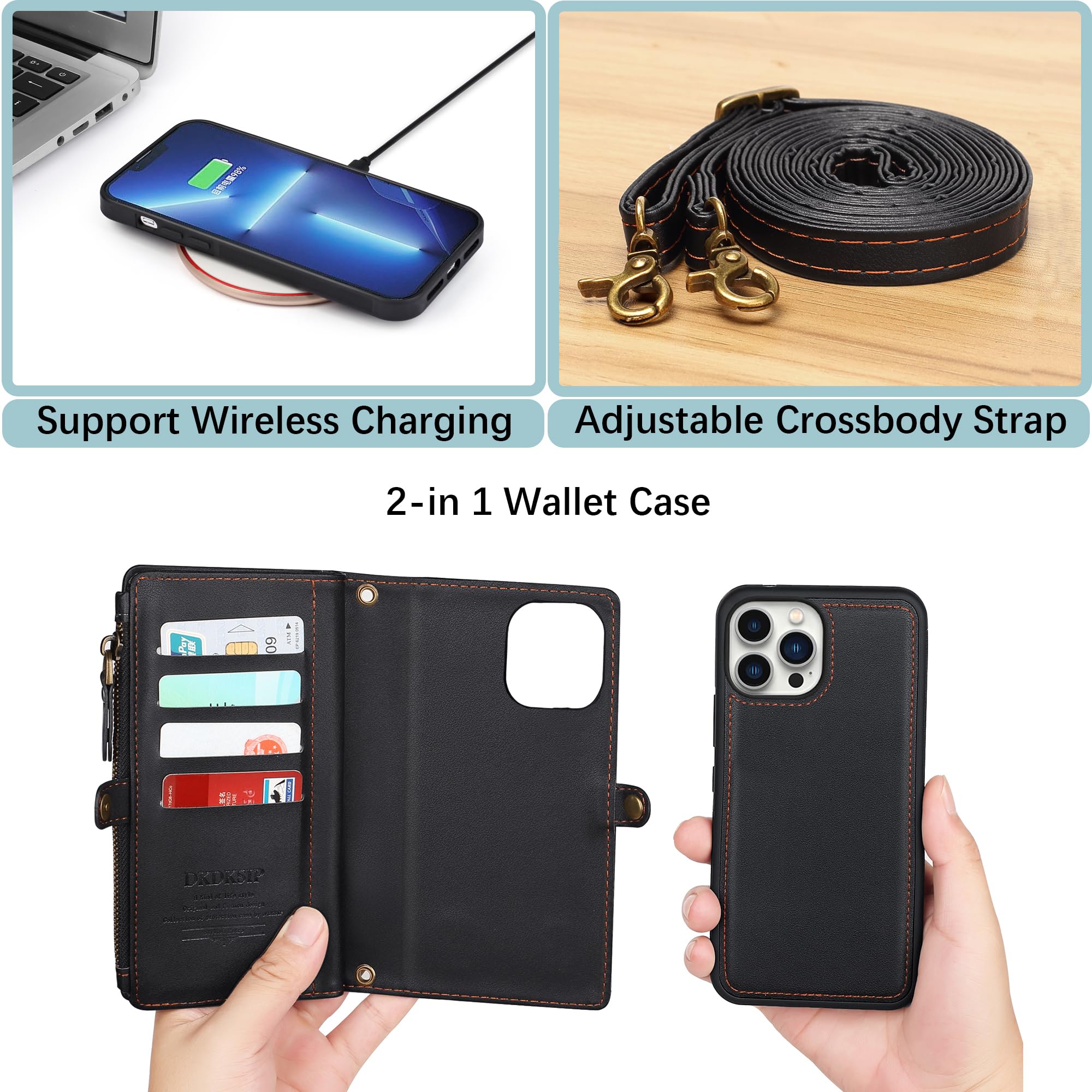 Amazon.com: DKDKSIP for iPhone 16 Pro Wallet Case for Women