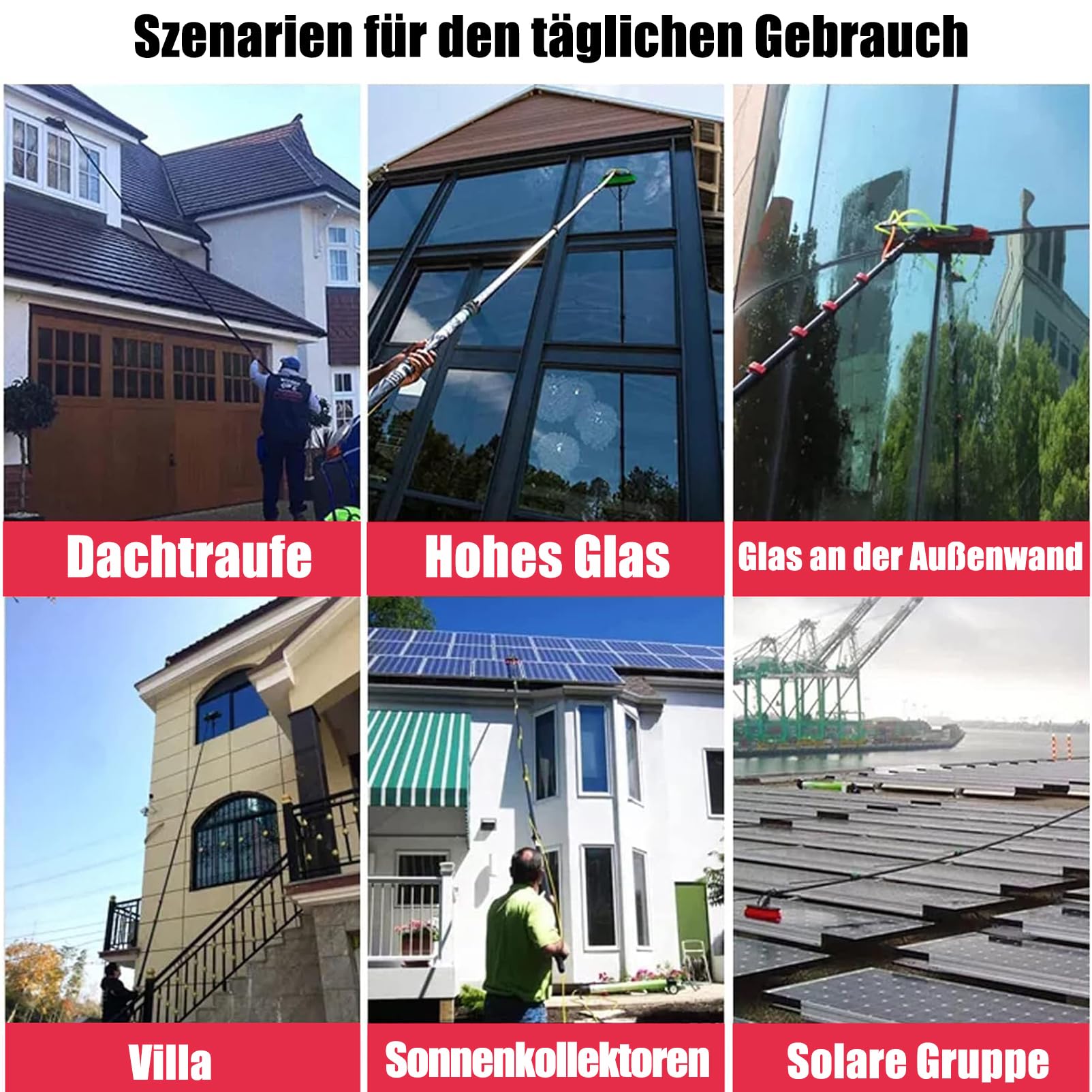 TS środek do czyszczenia dachów 3 w 1 do łatwego dostępu do okien i czyszczenia dachów Conserva, narzędzie Exteon do wydajnego czyszczenia wody 15 m
