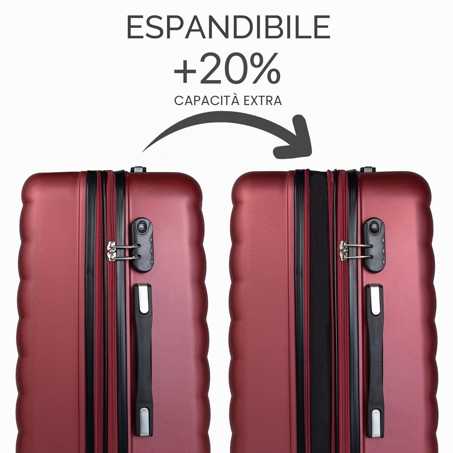 Valigia 23Kg da stiva capiente Valigia rigida XL con ruote silenziose Valig