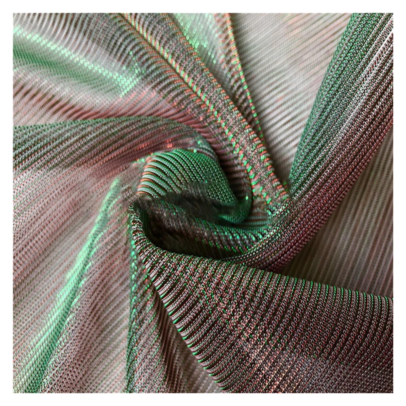 Ytbhshxz Red Green Fabric Glitter， Fashionable Polyester Mesh Fabric Multicolor 100X150cm(Red Green)