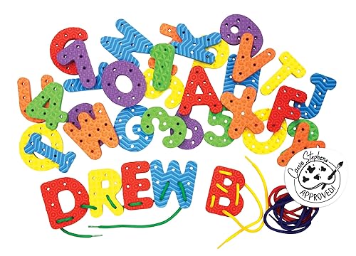 Chenille Kraft WonderFoam - Letras y números con cordones PAC4466, los colores pueden variar, aproximadamente 2-3/4 pulgadas, 40 unidades