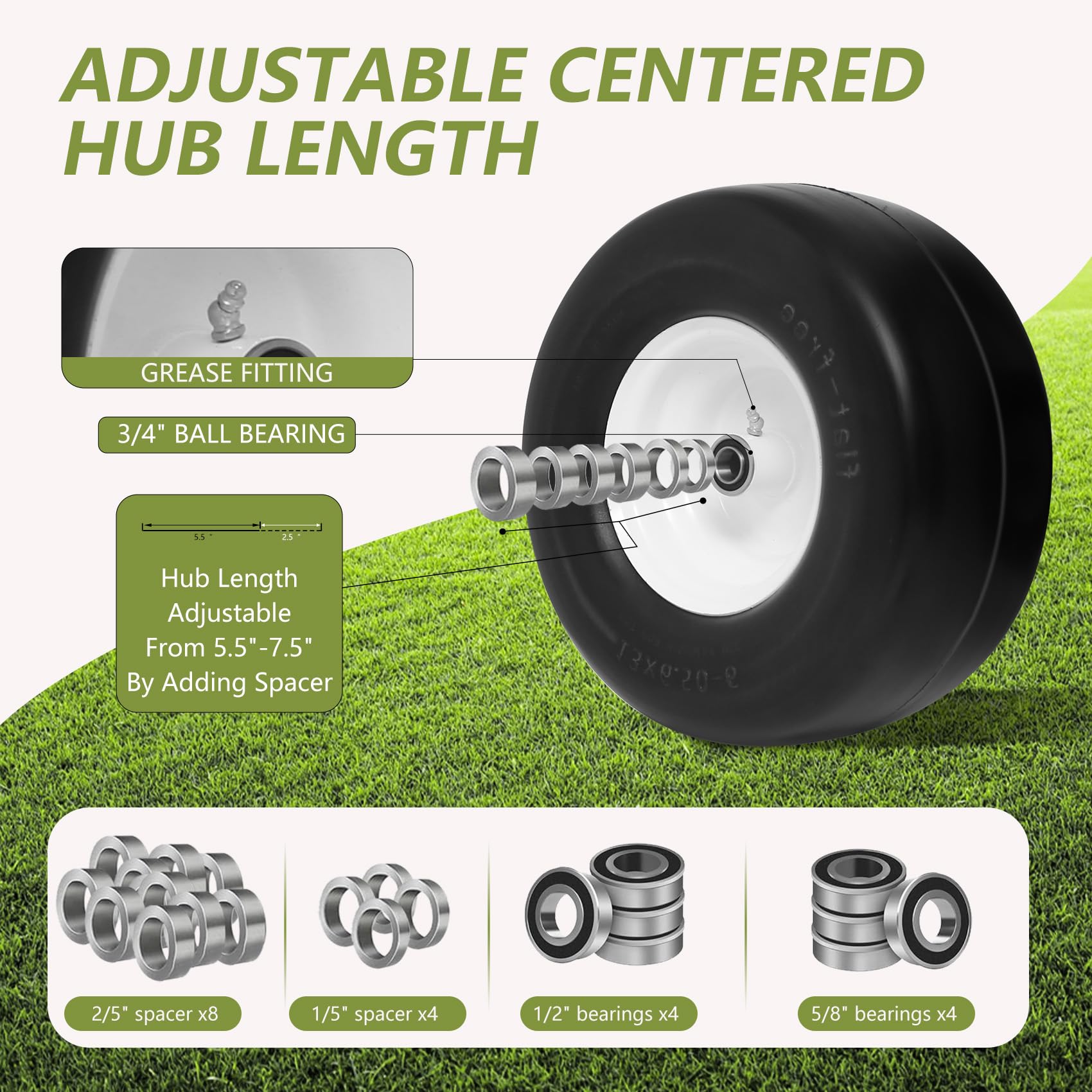 Pneu De Gazon 13 X 6,50-6 LG01 Pour Tondeuse Autoportée Et Tracteur à Gazon - Tubeless 4PR