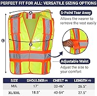 Vista 2 de Dasher Products Chaleco de seguridad de alta visibilidad, ANSI Clase 2 con 5 bolsillos, Hi Vis, paquete de 3, Amarillo