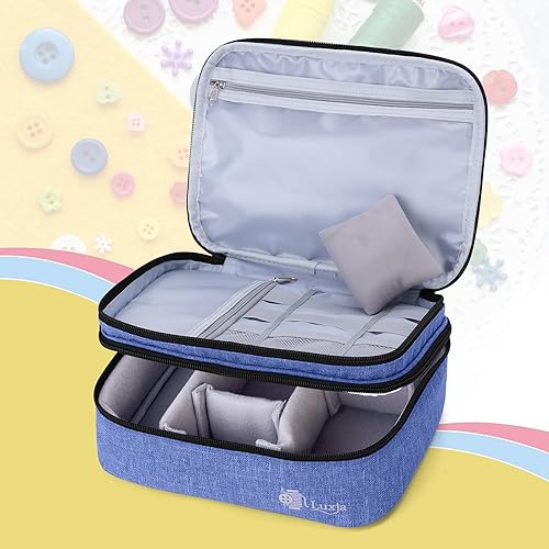 Vista 32 de Luxja - Organizador de accesorios de costura., Azul oscuro, L
