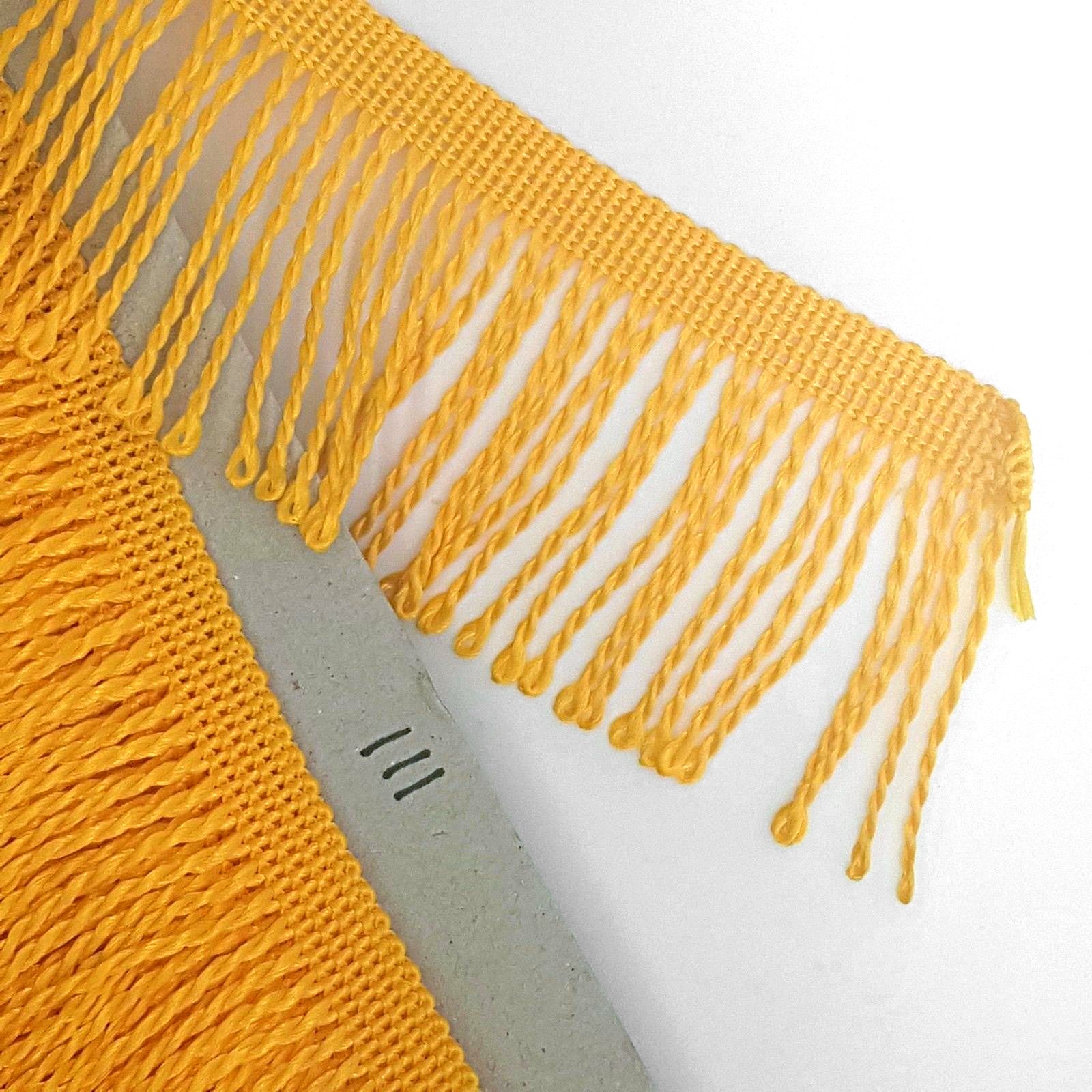 Fringe Tassel Trim, 5 metres x 60 mm Wide for Dance Dresses, Curtains, Lamps, Trimmings, Bags, Costumes, DIY (Yellow 111)