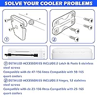 Vista 5 de Cooler Hinge and Latch and Screws Kit, High Strength Cooler Latch Replacement Parts. Ice Chest Plastic Hinges, Latch Posts, and Screws, The Best