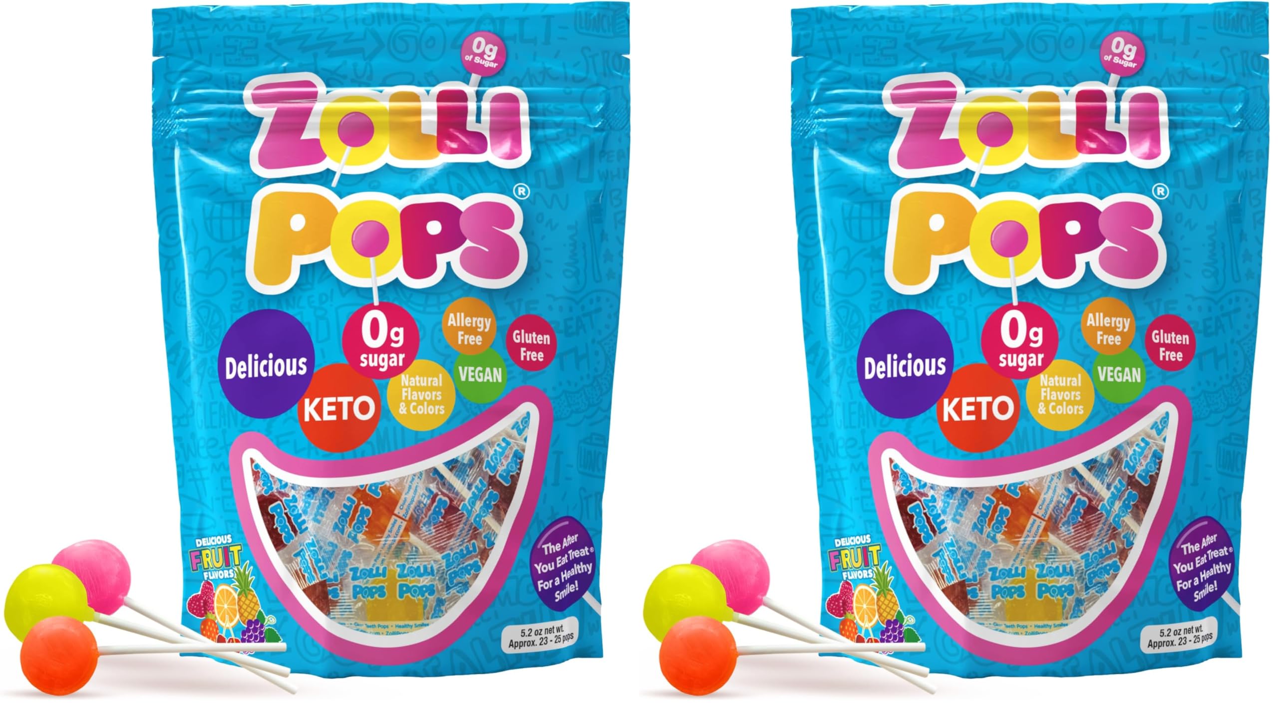 Amazon.com : Zollipops The Clean Teeth Pops, Anti Cavity Lollipops