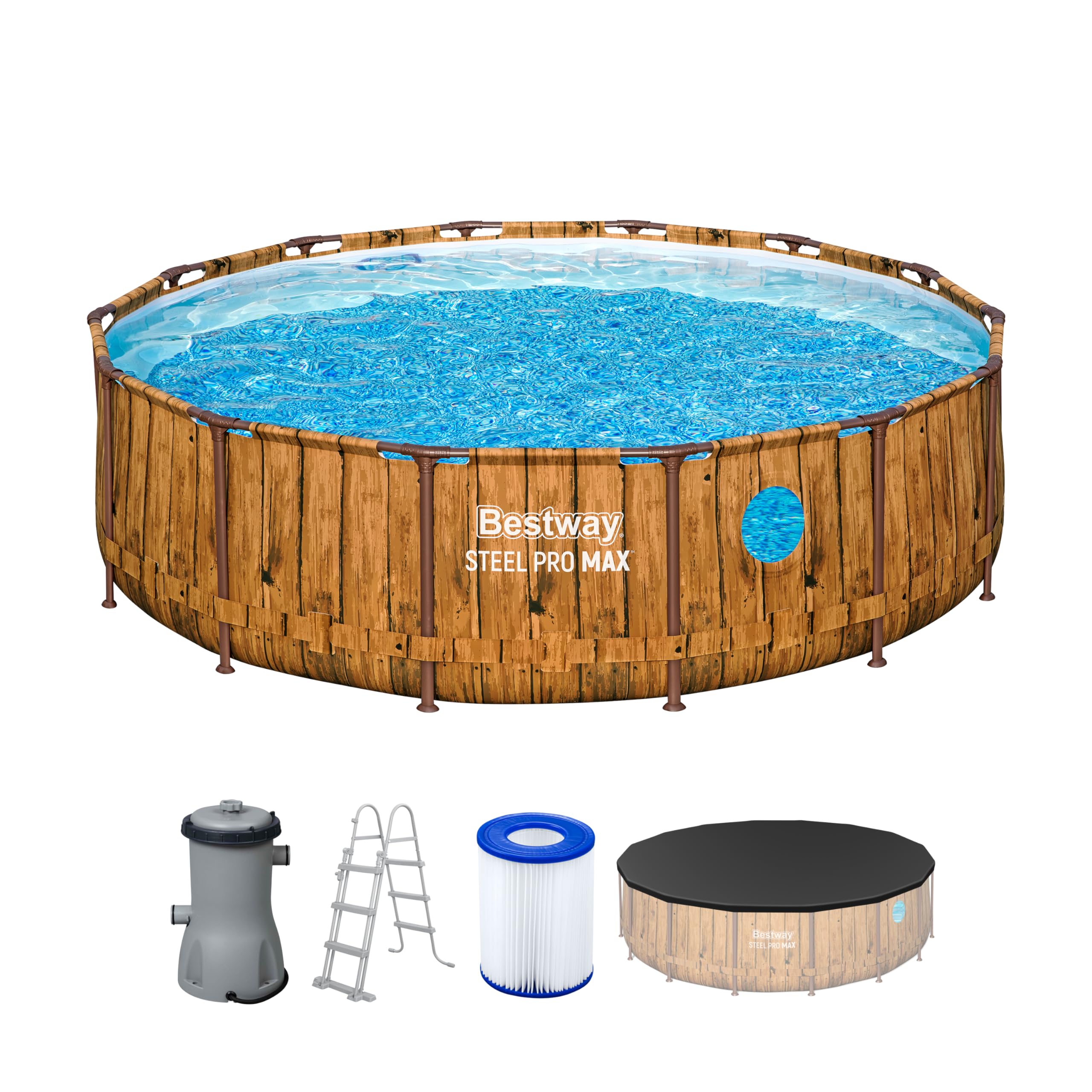 Bestway Juego de Piscina Redonda Splashview de 14' x 42"/4.27 m x 1.07 m