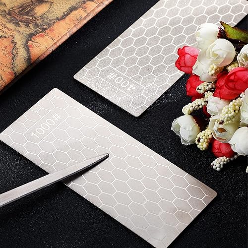 Miniatura 7 de Chumia 5 piezas de piedra afiladora de diamante para afilar cuchillos de piedra de pulido de piedra de lapping placa gruesa de panal de abeja para