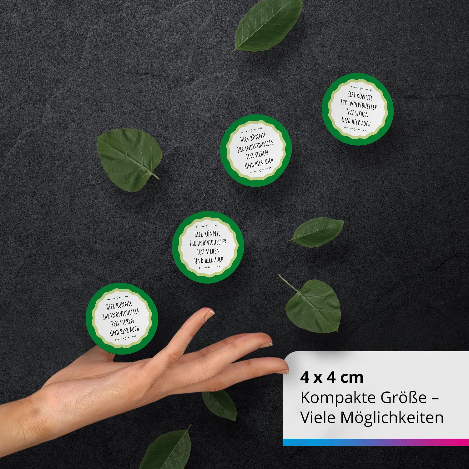 Ordneretiketten | 4 Aufkleber Für Breite Akten-Ordner | Farbe Dunkel