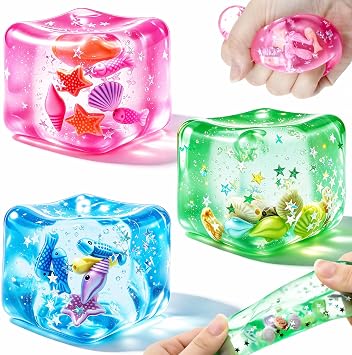 3 Pack Squishies Fidget Toys, Slow Rising Fidget Toy with Marine Shells