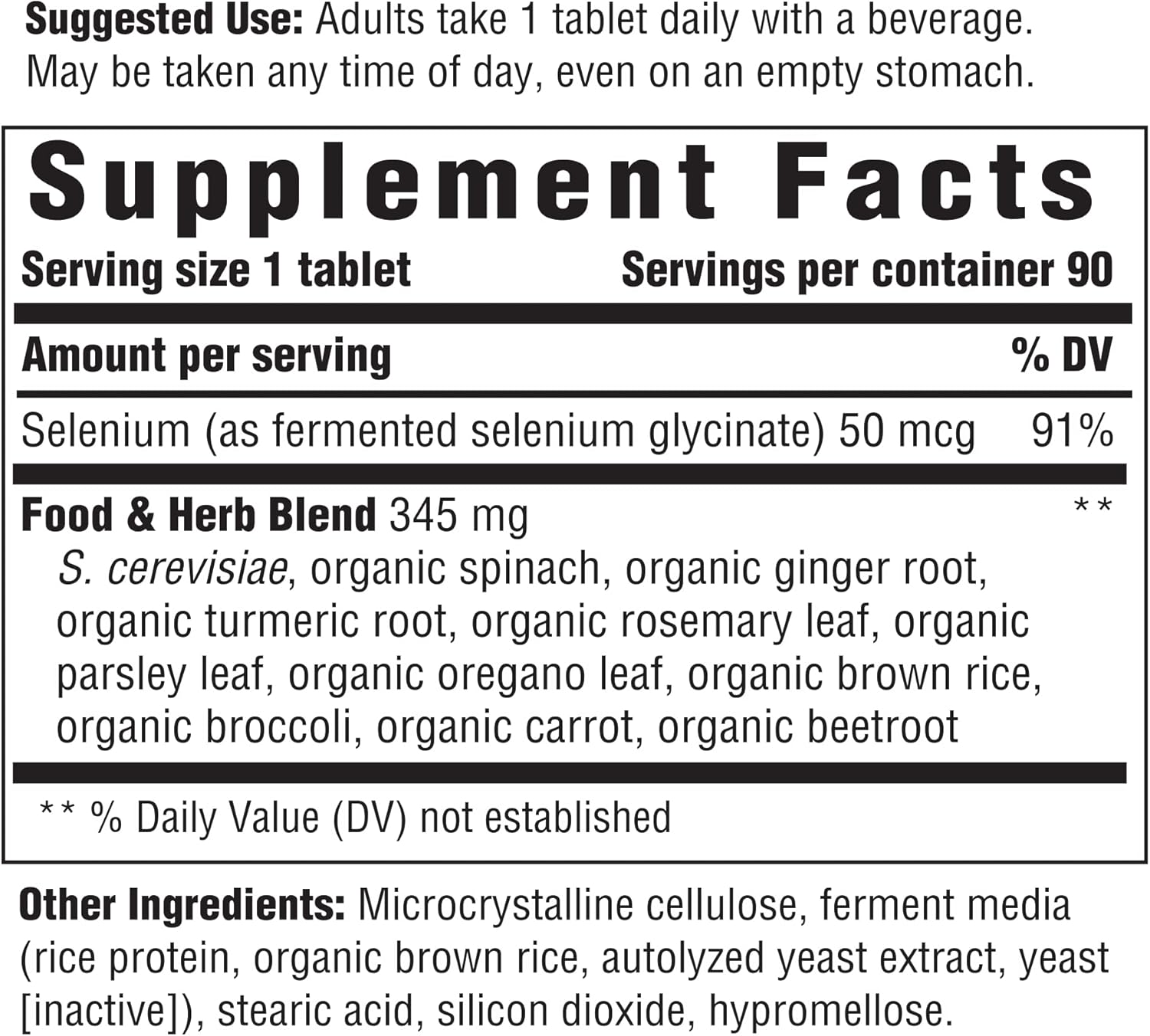 INNATE Response Formulas Selenium - Mineral Supplement For Immune System Support - Vegan, Gluten-Free, and Non-GMO - Made Without 9 Food Allergens - 90 tablets (90 Servings)