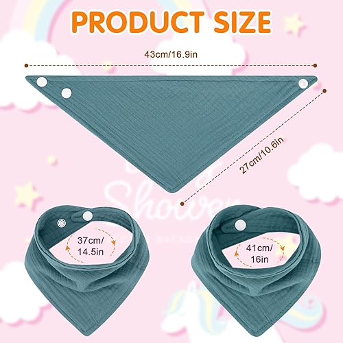 Miniatura 8 de Accmor Muslin Baby Bibs 10 Pack Baby Bandana Drool Bibs 100% Cotton Baby Bibs for Teething and Drooling, Drool Bibs for Baby Girls Boys