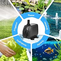 Pompă de apă pentru acvariu BACOENG 45W 2500L/H, pompă submersibilă pentru fântâni arteziene, iazuri de grădină și acvarii, mini pompă de apă 8