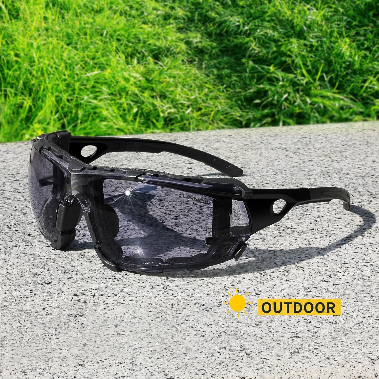 UKNOW Photochromic Safety Glasses, Scratch Resistant Wraparound Lenses, Removable Foam Gasket, ANSI Z87.1 Protective Eyewear - Image 4