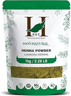 H&C 100% Pure Natural Henna Powder (Lawsonia Inermis) 1Kg (pack | For Hair