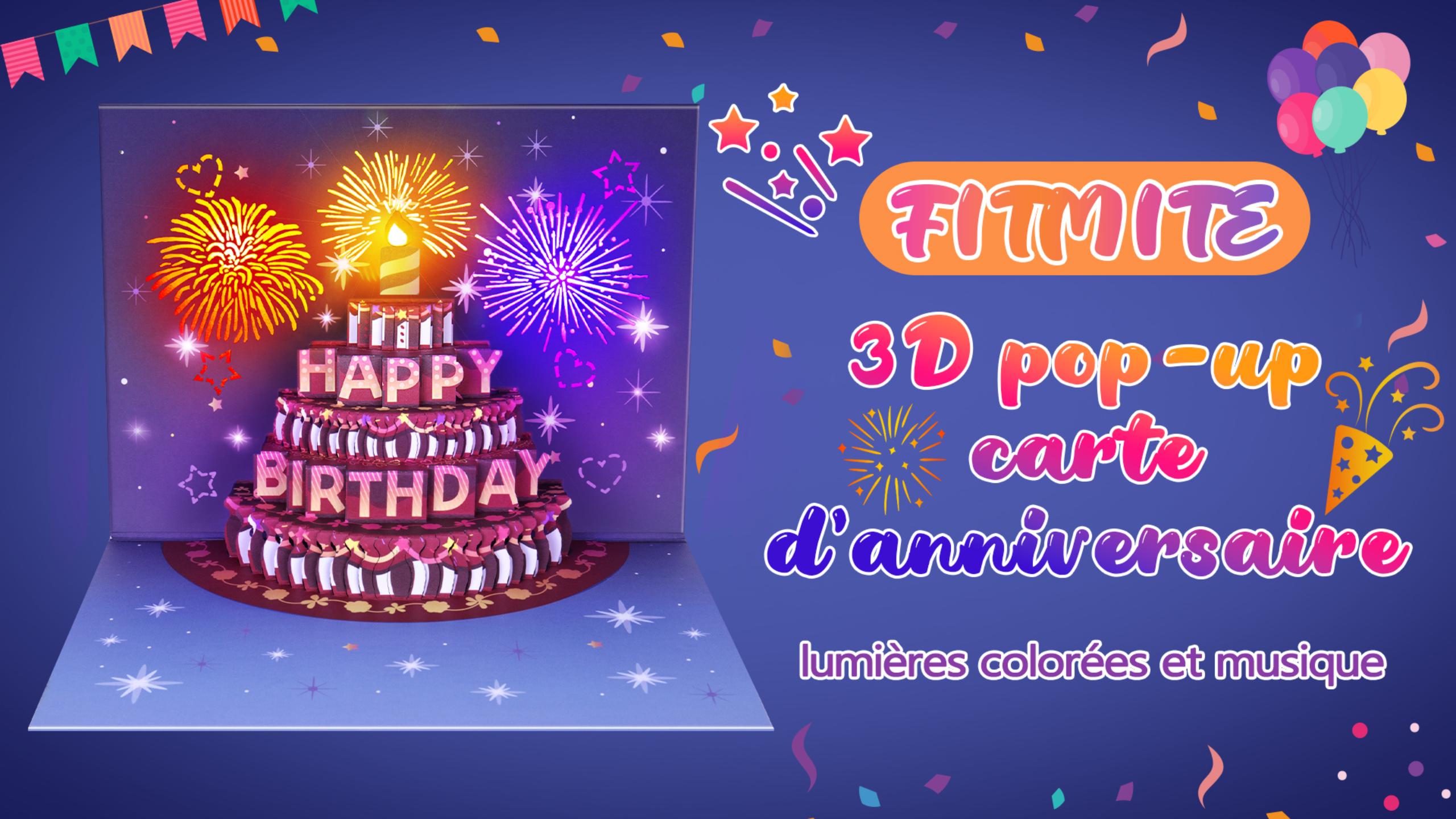 Carte Pop-up 3D Guitare - Carte D'anniversaire, De Graduation Ou D'invitation - Format 13x15 Cm Avec Enveloppe - 3