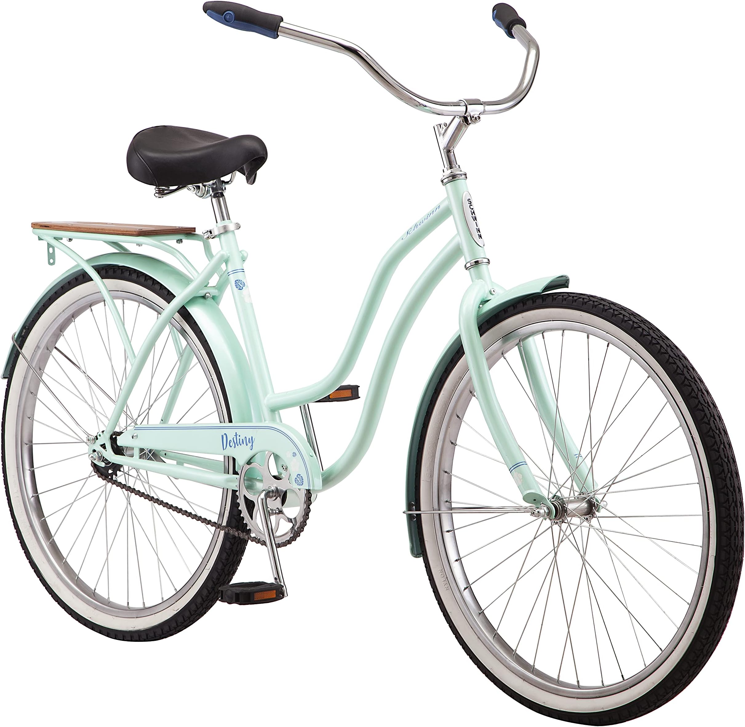 Schwinn Destiny Womens Beach Cruiser Bike, Single Speed, 26-Inch Wheels, Sea Foam