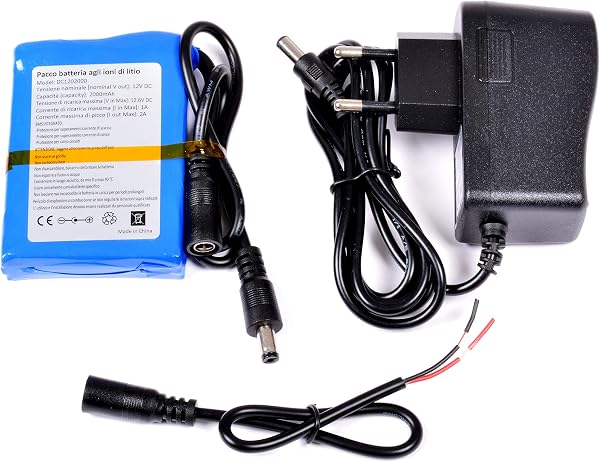AFTERTECH PACCO BATTERIA PILA 12V 2000mAh 2Ah RICARICABILE AL LITIO 78x47x15mm F2D1 - 1