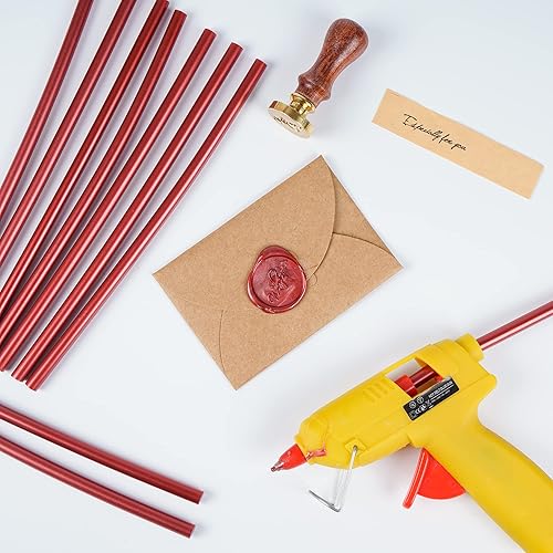 Miniatura 4 de 10 barras de pegamento de cera de sellado, 8 pulgadas de largo, mini pistola de pegamento caliente para sobres, invitaciones de boda, tarjetas,