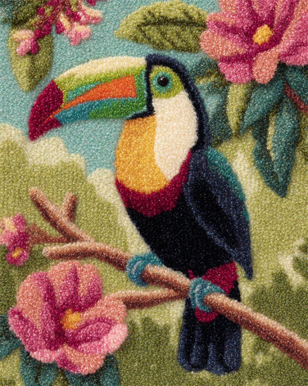 AxiangziK Animal DIY Tapestry Kits for Adults Parrots and Flowers Latch Hook Kits DIY Rug Making Crafts with Colorful Pattern Printed，Embroidery Sewing Set 35x46in