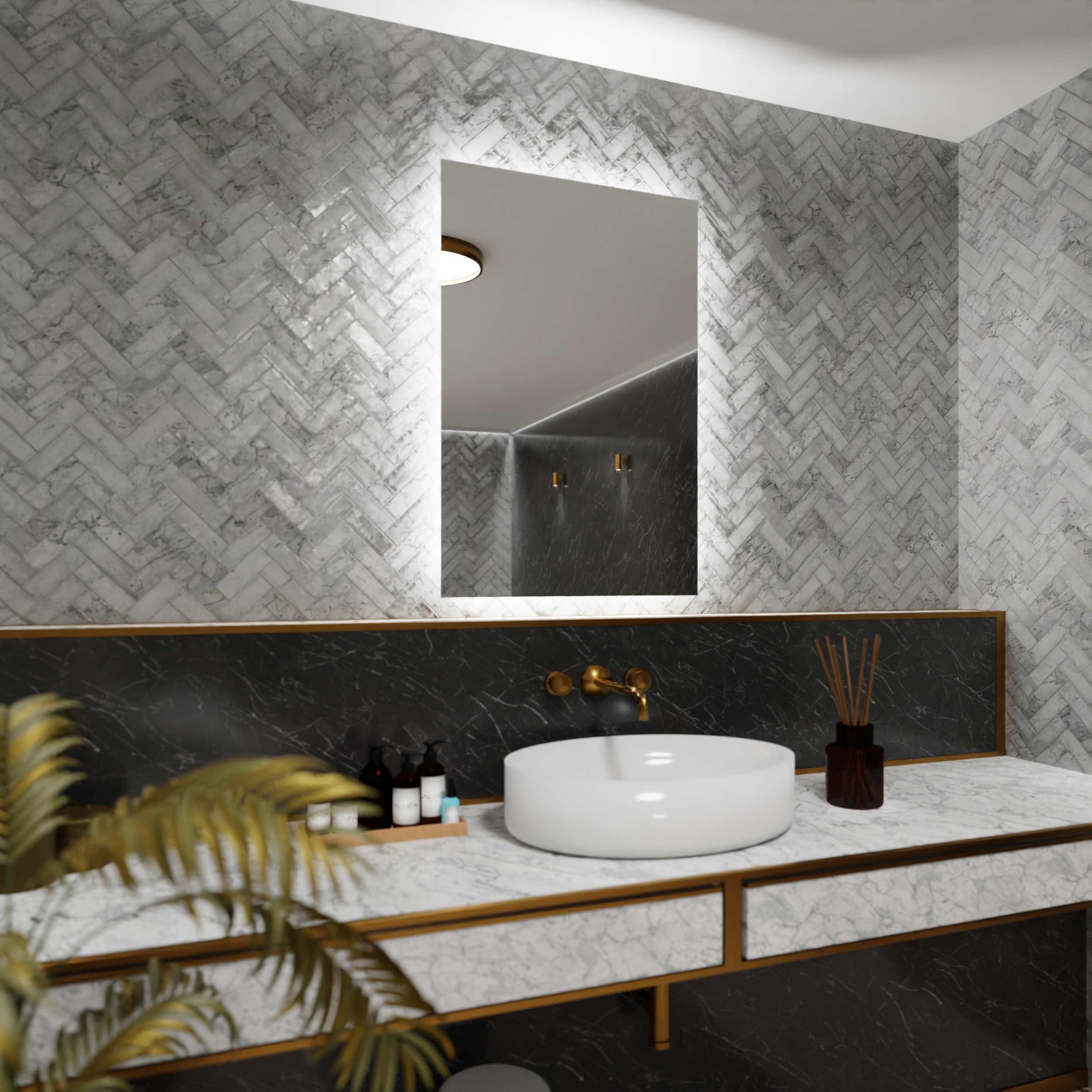 Dubai Badezimmer Spiegel mit Beleuchtung 80x120 cm WarmWeiß LED Badspiegel Wandspiegel Badezimmerspiegel mit Beleuchtung Spiegel mit Licht Rechteckspiegel