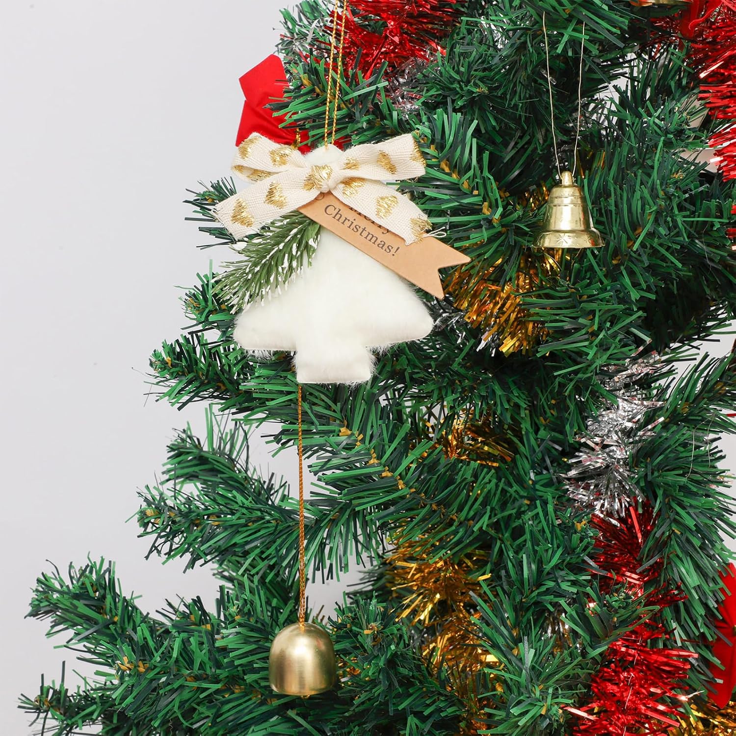 Christmas Tree Hanging Ornaments Wall Hanging Pendant Xmas Festival Party Favors Ivory One Size