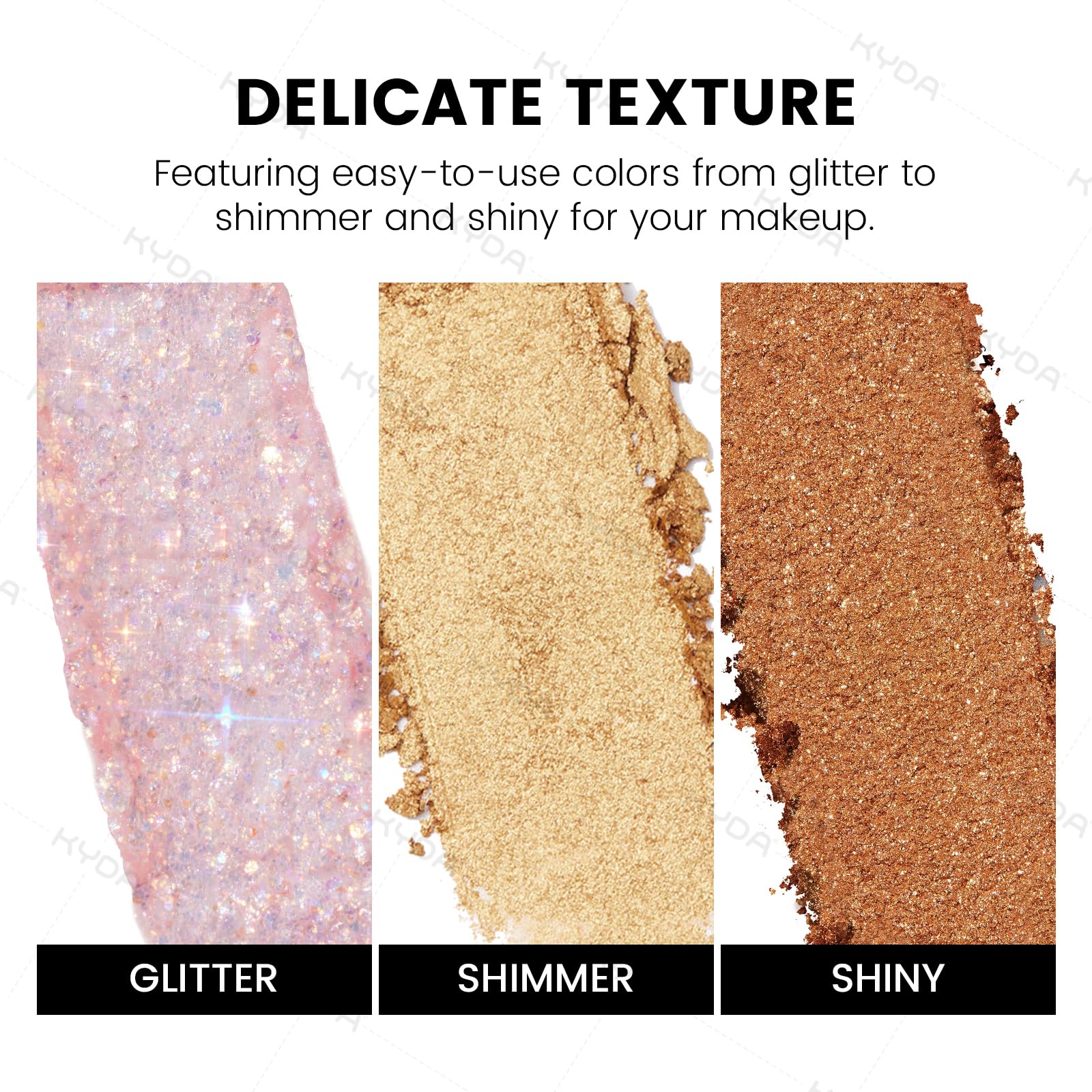 Paleta de sombra de ojos con purpurina de 10 colores, sombra de ojos de lentejuelas brillantes, sombra de ojos en polvo de perlas brillantes, maquillaje de ojos con purpurina multicolor, paleta 3