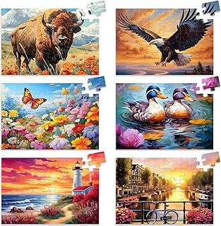 6 Pack 36 Piece Large Jigsaw Puzzle for Seniors Puzzles Dementia Alzheimer's Products and