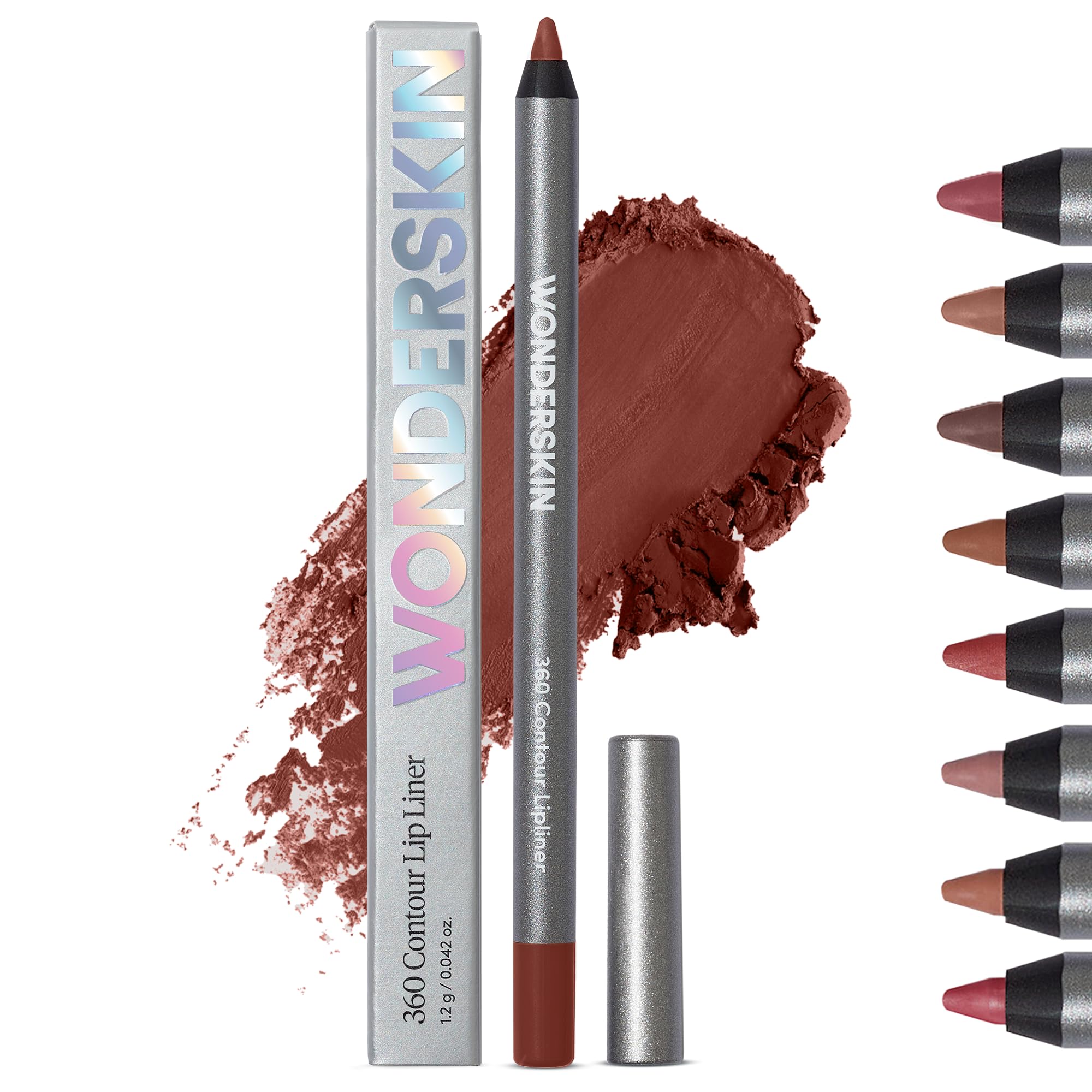 Wonderskin Lipliner Pencil - 360 Contour Lipliner Long Lasting Sharpenable Lip Pencil Waterproof and Transfer-Proof Nude Lip Liner
