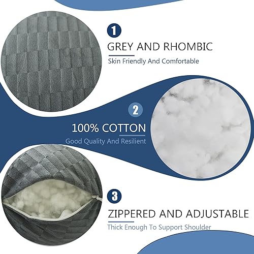 Vista 17 de Almohada poscirugía de hombro, almohada de hombro para dolor de hombro, almohada de puño rotador, almohadas de brazo para adultos después de la Azul