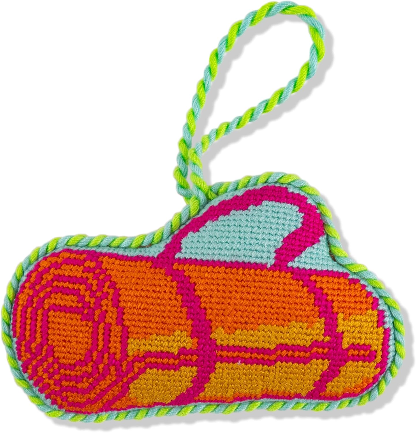 Furbish Needlepoint Icon Ornament – Cute Christmas Tree Ornament, Eclectic Holiday Decor, Stocking Stuffer & Christmas Decoration, 100% Wool, 3.5″ – Yoga Mat