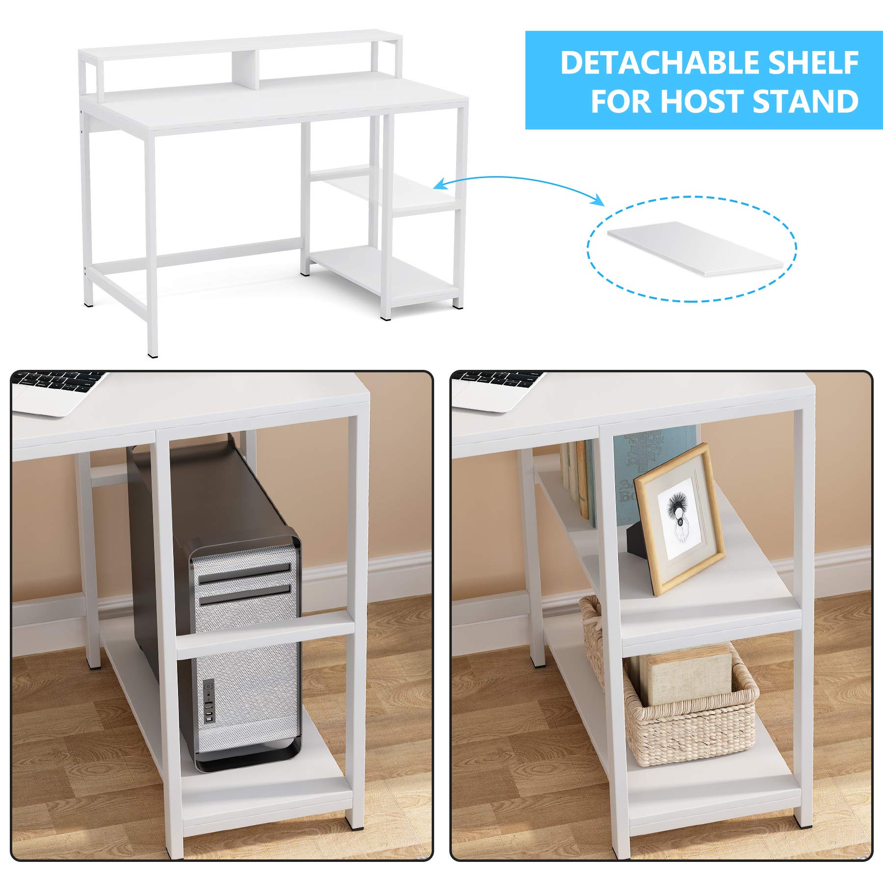 Buy Tribesigns Computer Desk with Monitor Stand, Modern Study Writing