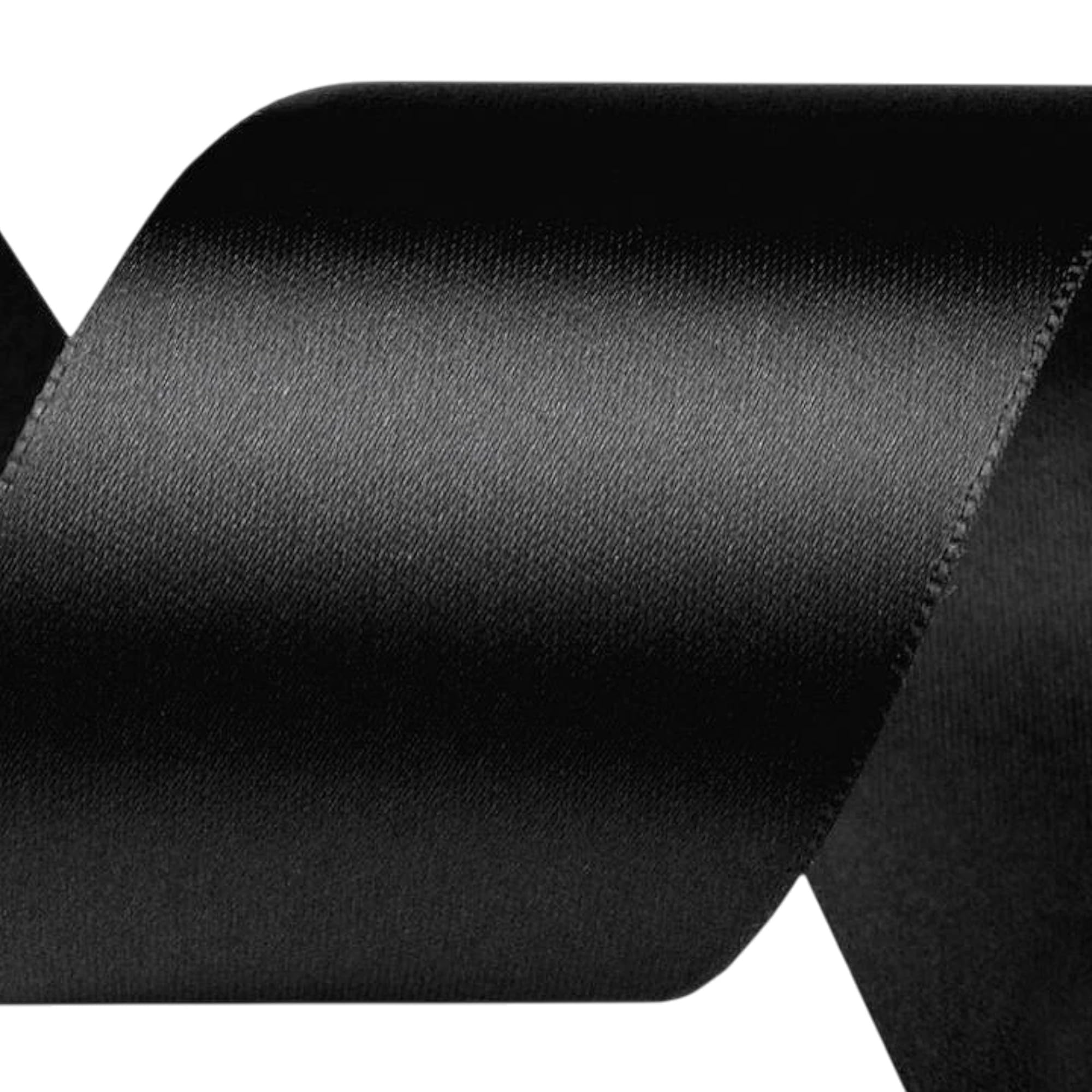 cyclingcolors Satin Polyester Ribbon - 40mm x 22m - Gift Wrapping Ribbon for Packaging, Decoration, Birthday, Cakes, Sewing, Crafts & Floristry - Black