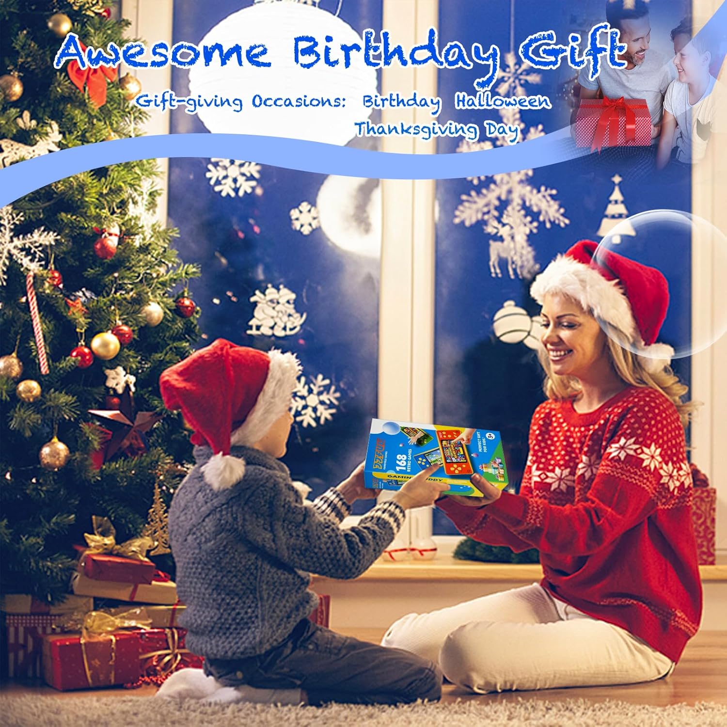 3.2" Large Screen Rechargeable Portable Handheld Games for Kids Ages 4-12, Preloaded 168 Classic Mini Games,Arcade Electronic Toy Support TV Output Birthday Xmas Present for Boys Girls(Pink) - Image 4