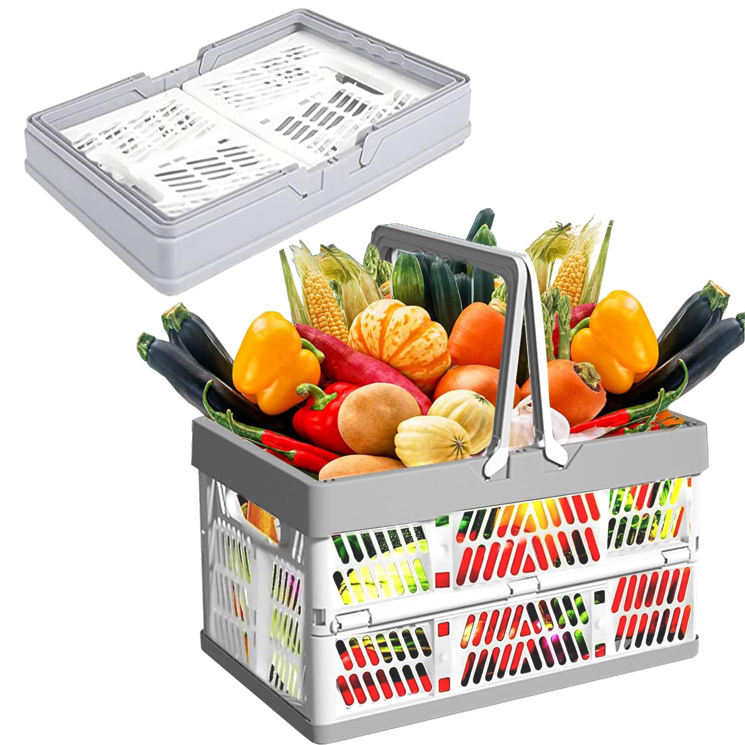 HASA zone Home Small Size Plastic Essential Basket, Kitchen Shelf Storage Box, Lidless Storage Box, Kitchen Cabinet Organizer, Multipurpose Basket, Gray