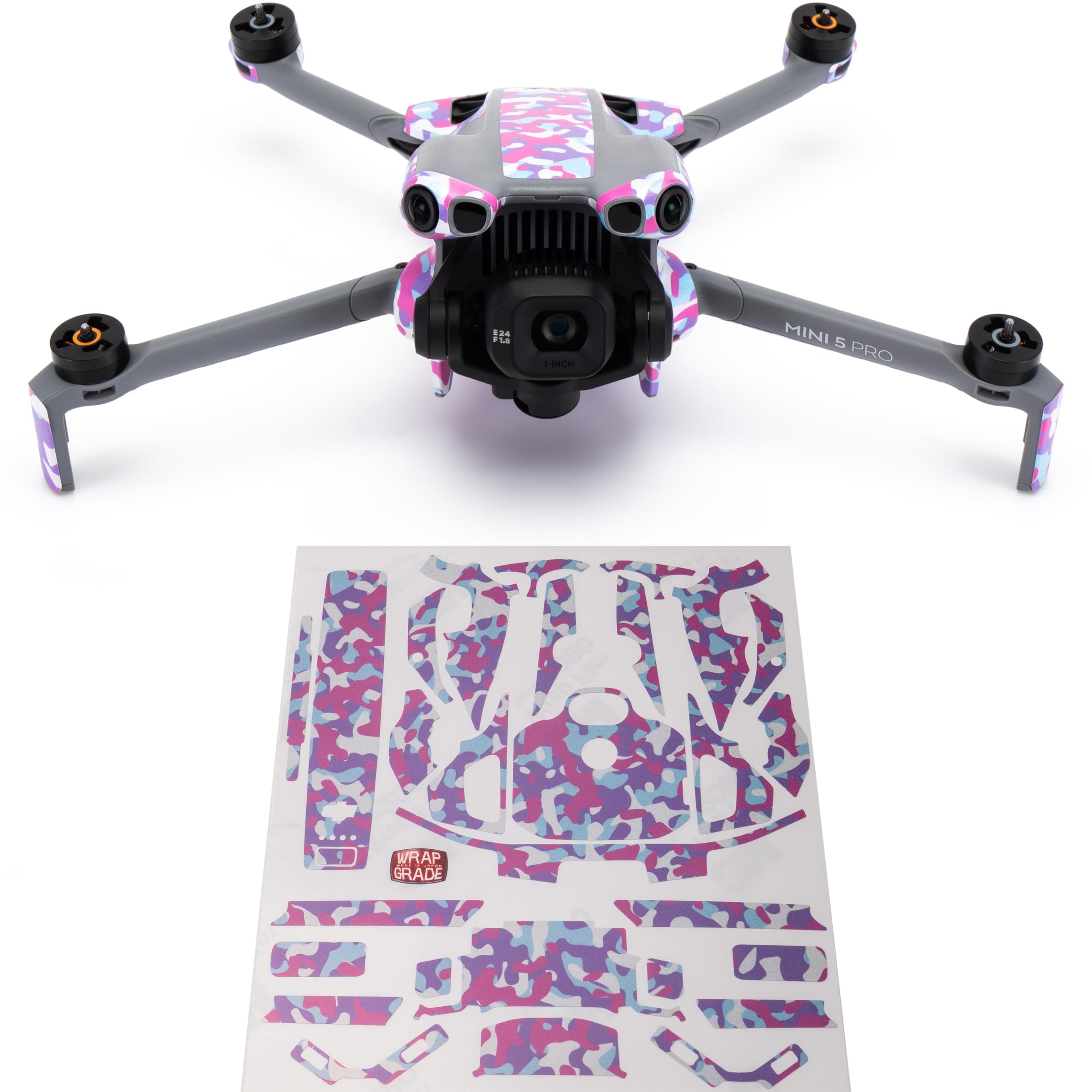 WRAPGRADE Skin Stickers Compatible with DJI Mini 5 Pro Accent Colour (Unicorn Camo)