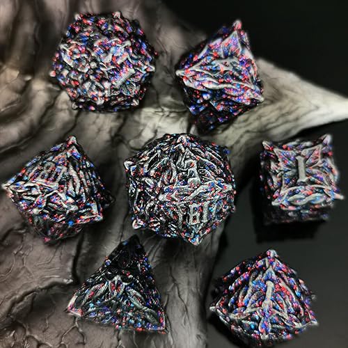 Miniatura 9 de Dados Haomeja 7 dados de metal para Dungeons and Dragons, dados sólidos