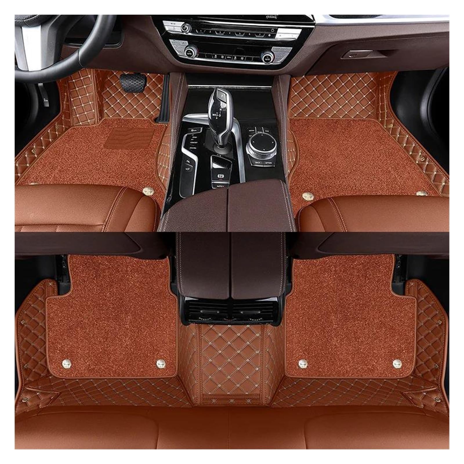 Tapis de sol voiture bicouche étanche et amovible pour Mercedes W169 marron
