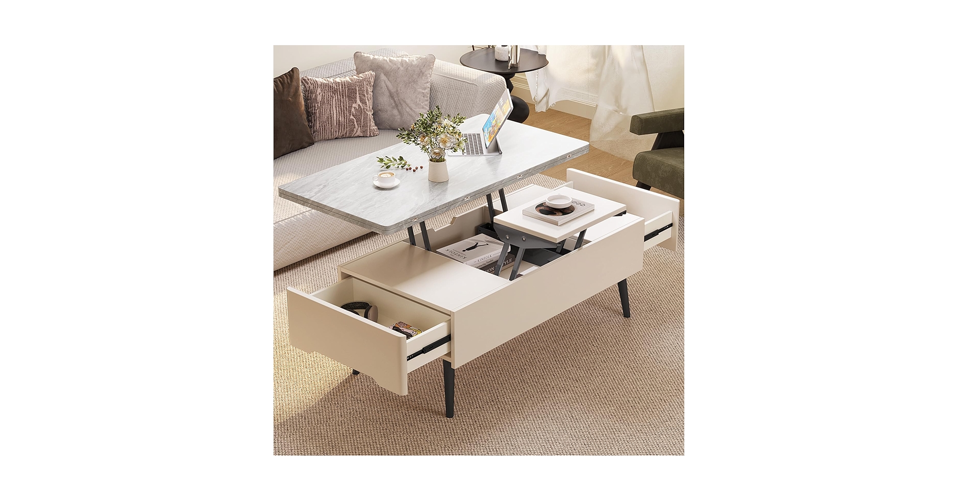 Amazon.co.jp: GraceNook 昇降式テーブル 昇降 リフトアップ