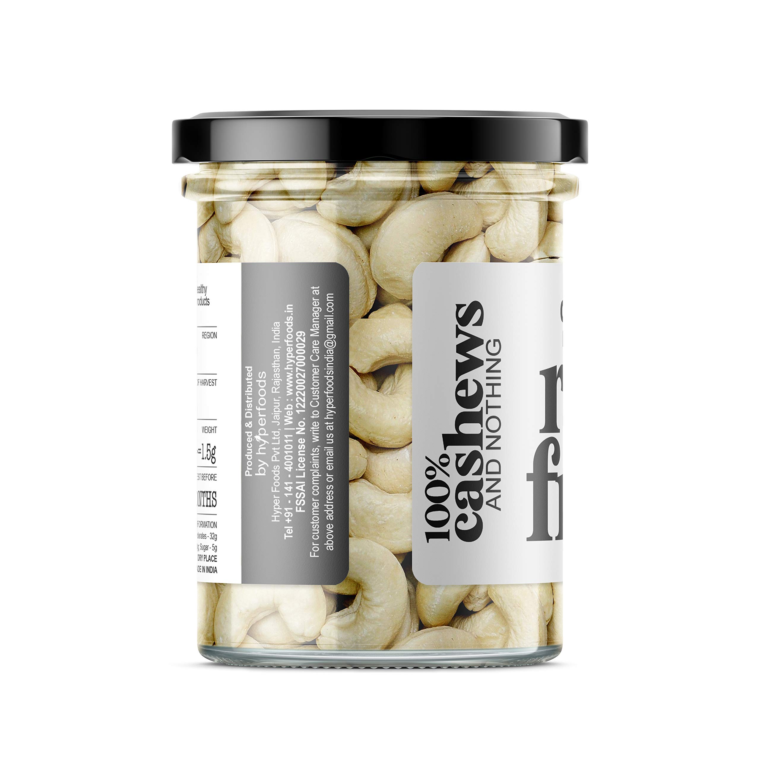 RawFruit Premium Whole Cashew Kaju W240, 100gm PET Jar by HyperFoods 2