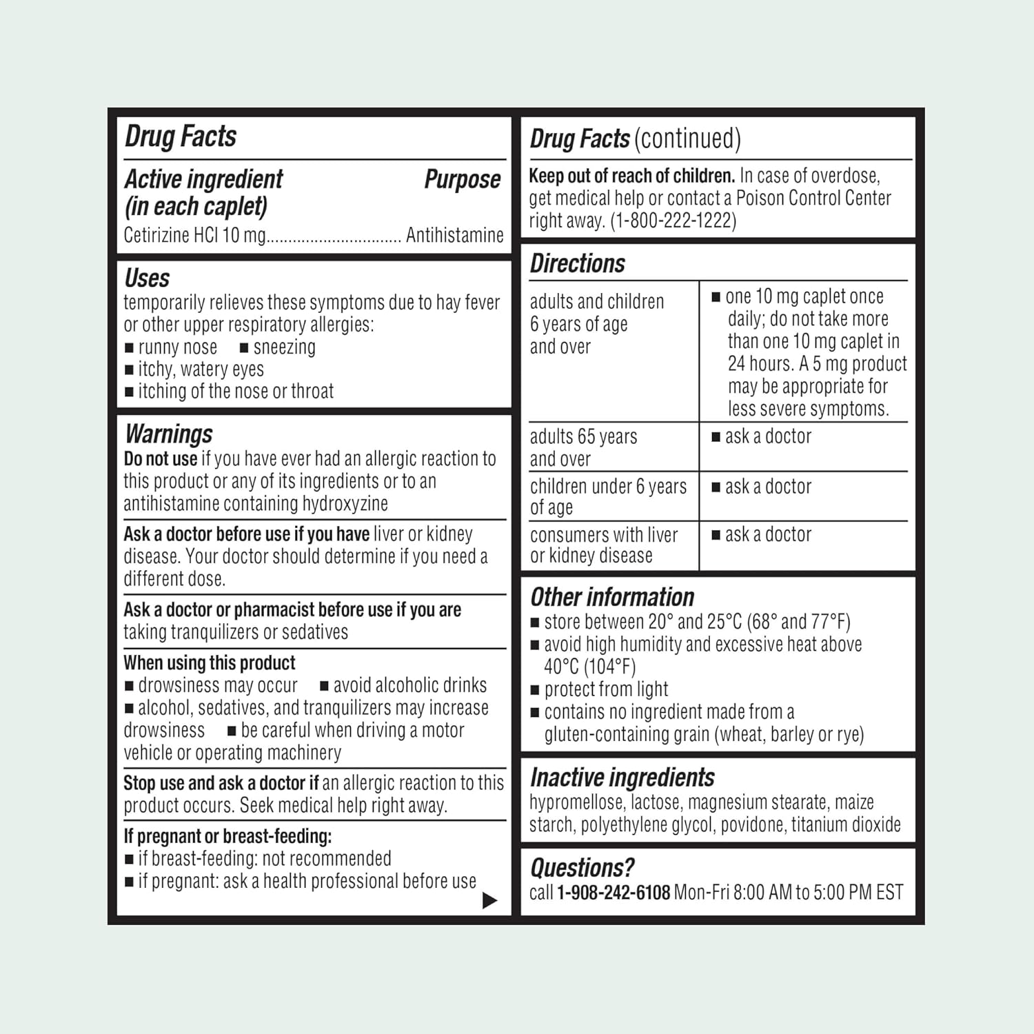 ValuMeds 24-Hour Allergy Medicine Antihistamine for Pollen, Hay Fever, Dry, Itchy Eyes, Allergies | Cetirizine HCl 10mg Caplets, Compare to Leading Brand (300 Count) - Image 7