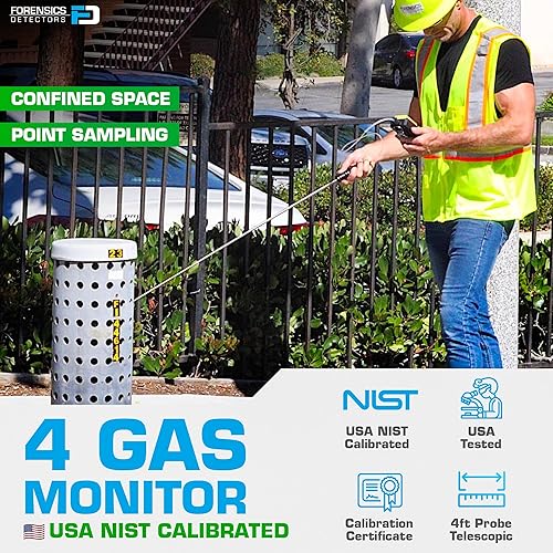Miniatura 2 de MULTIGAS Detector  Serie Industrial  Bomba integrada + sonda de 4 pies  O2, CO, H2S, LEL  Pantalla de color y gráfico  Ultra ABS Fuerte  Agua,