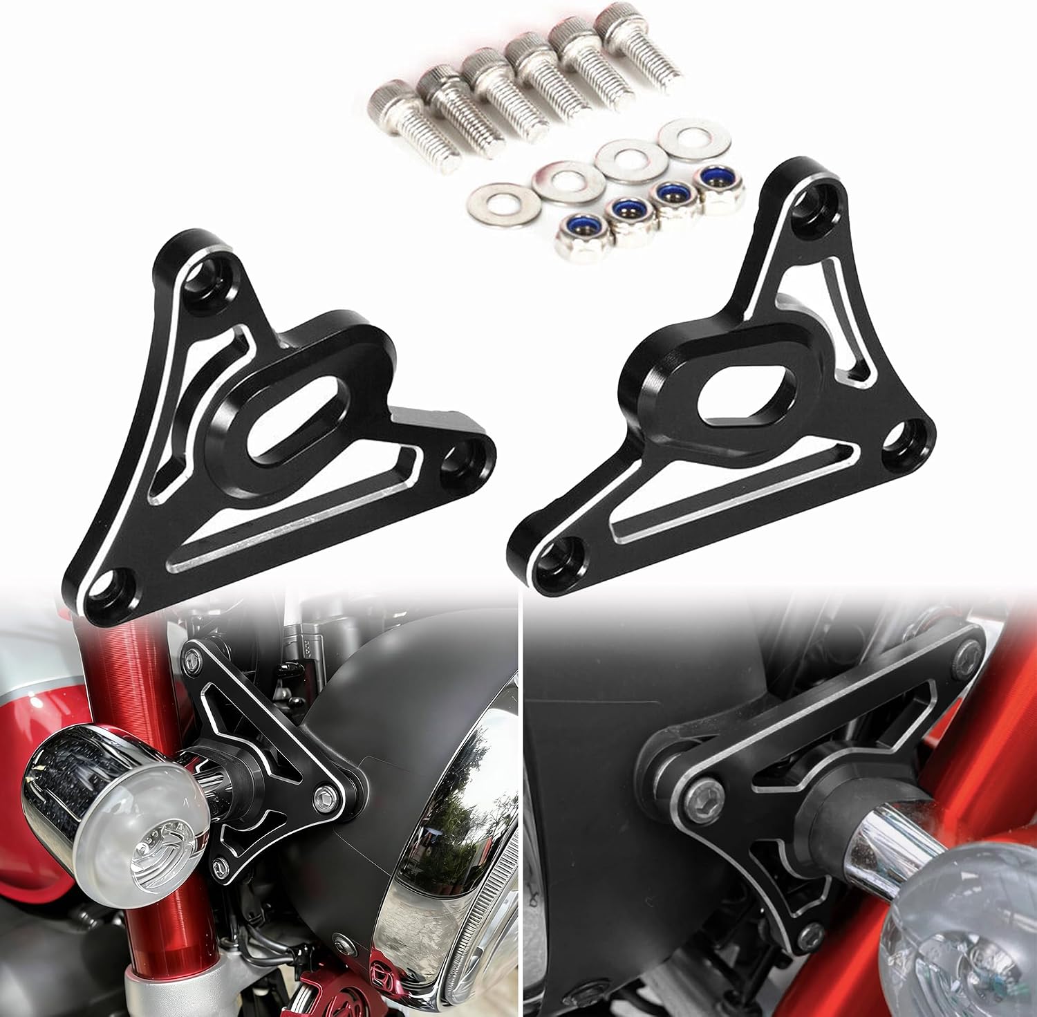 Monkey 125 Headlight Mounting Bracket Compatible With Monkey125 JB03 JB02 ST125 Dax125 2018-2024 3D CNC Motorcycle Headlamp Support Front Headlight Mounting Rack Indicator Turn Signal Holder (Black)