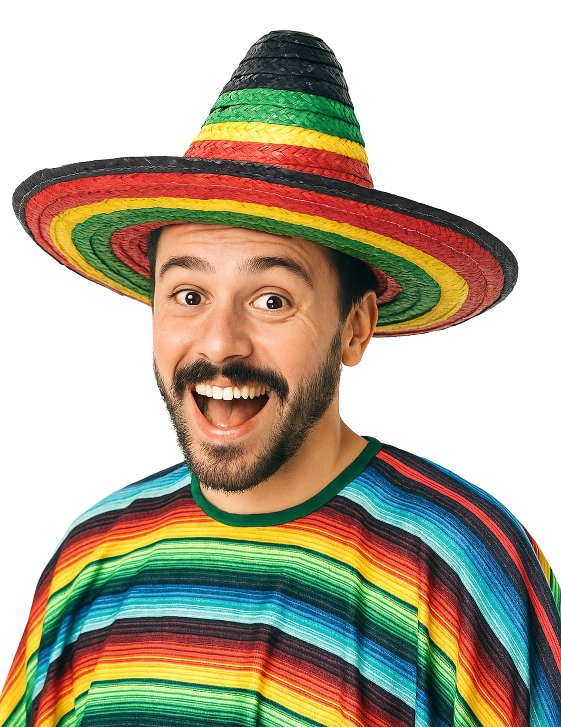 Sombrero Mexicain Multicolore Adulte - Déguisement Carnaval Fête