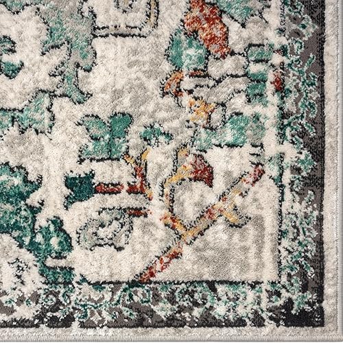 Miniatura 6 de LUXE WEAVERS Alfombra oriental floral verde envejecida 6x9