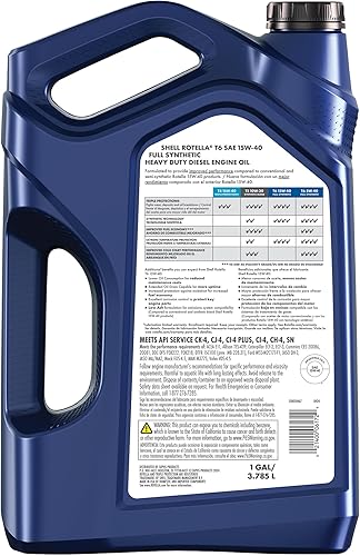 Miniatura 2 de Shell Rotella T6 - Aceite de motor diésel totalmente sintético 15W-40 (1 galón, paquete individual)