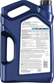 Shell Rotella T6 Full Synthetic 15W-40 Diesel Engine Oil, 1 Gallon (3 Pack)